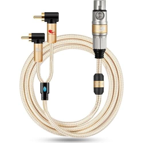 3 Pin XLR female to 2 x RCA male Phono Audio Stereo Cable for Amplifier Speaker Mixer Console Microphone XLR Y Splitter Cords