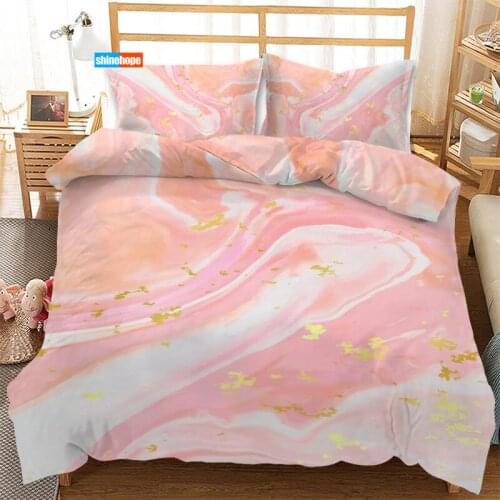 3 Pcs Luxury Duvet Cover Set Fashion Marbling Bedding Sets Comforter Duvet Cover Pillowcase Home Textiles