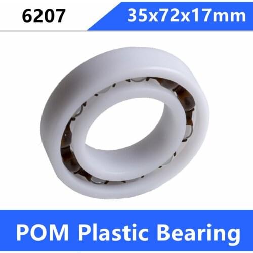 6pcs/lot 6207 35mm POM Plastic bearings with Glass balls 35x72x17 mm nylon bearing 35*72*17mm