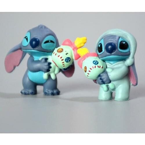 6pcs a set Disney Cartoon children Kawaii Stitch toys Disney cute Dolls for baby kids Dear person gift Toy For Girl and boy