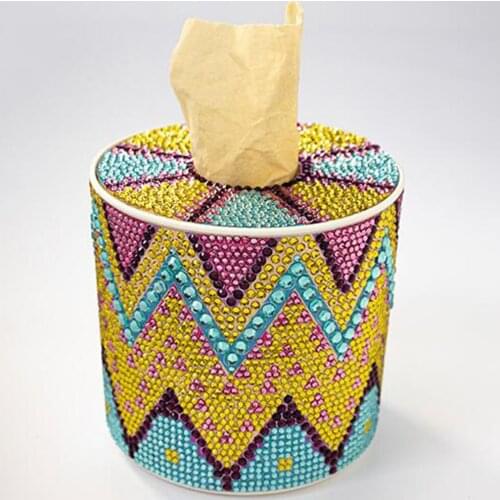 Diamond Painting Roll Cylinder Tissue Box Mandala Handmade Art Cosmetic Tissue Dispenser Childrens Puzzle Cartoon Home Decor