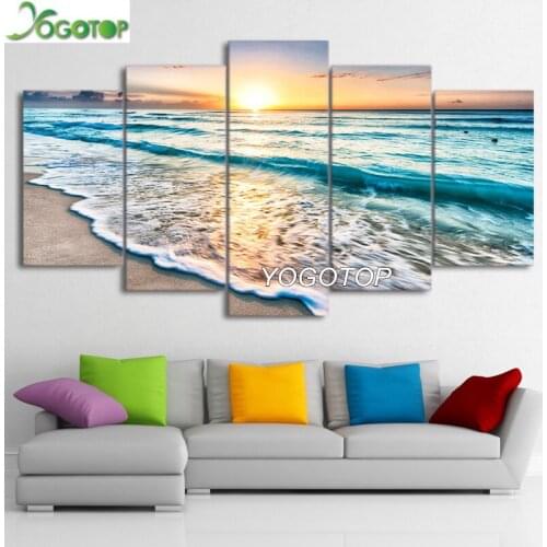 Diy Diamond Painting cross-stitch 5 Pieces seascape sunset beach Landscape 5D Full Drill Mosaic Diamant Embroidery decor ML1287