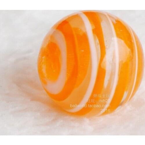 Free shipping 20pcs/lot orange ball white wire marblas 16mm ribbon marbles glass beads glass marbles Jump chess presents