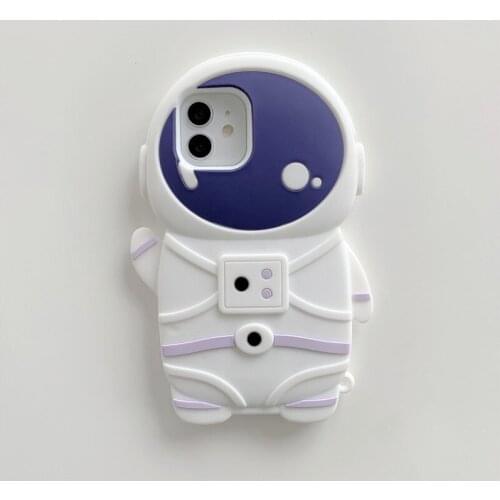Hot Theme 3D Taikonaut Astronaut Case for iPhone 12 11 Pro Max XS XR X 8 7 6 Plus Soft Silicone Protective Cover