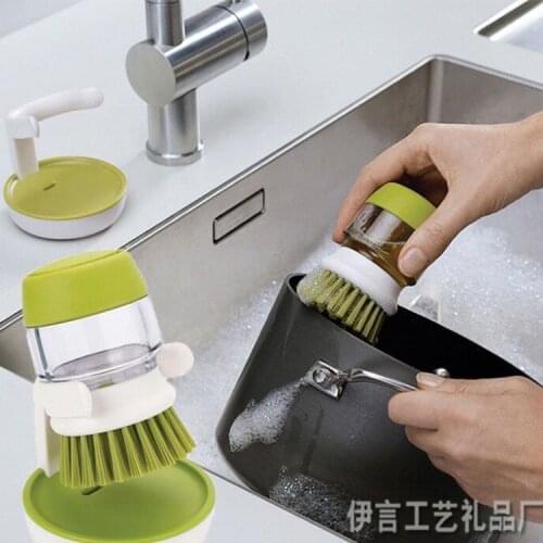 Cleaning Brushes Dish washing tool Soap Dispenser Pot Press Refillable pans cups bread Bowl scrubber kitchen gadgets Household