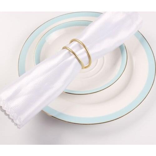 6pcs Hot sale cross 2 circle simple dumb gold napkin ring spot napkin ring
