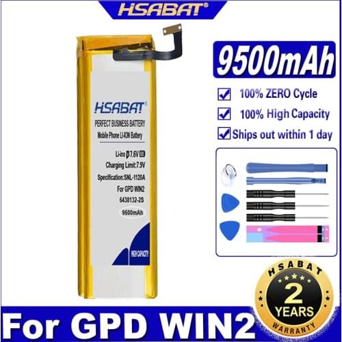 HSABAT 6438132-2S 9500mAh Battery for GPD WIN2 for GPD WIN 2 Handheld Gaming Laptop Windows 10 System 8GB RAM Mini PC GamePad