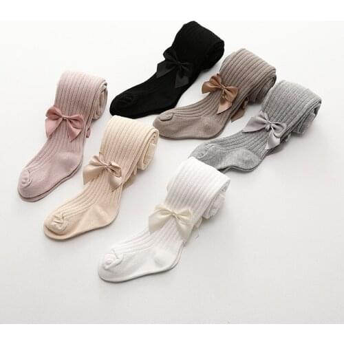 Girls Tights Cute Bowknot Pink Pantyhose Children Summer Breathable Baby Girl Tights Kid Black Stockings Sweety Pant