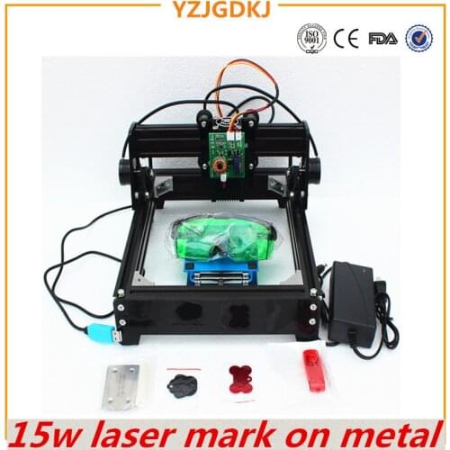 15W laser engraving machine ,big power laser engraver,metal carving marking machine,DIY metal engraving machine mark on dog tag