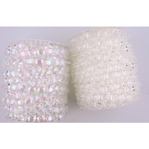 10mm Cotton Fishing Line Artificial Crystal Clear AB Half Round Flatback Pearl Beads Chain DIY Garland Wedding Decoration