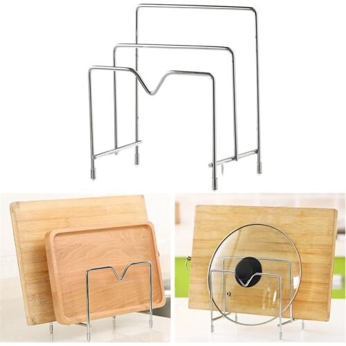 3 Layers Cutting Board Holder Rack Multifunctional Stainless Steel Pot Lid Rack Holder Organizer Cutting Board Rack Pantry Rack
