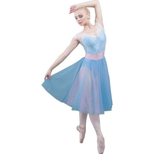 Girls Fashion Ballet Dancing Dresses Adult Ballet Female Performance Lace Dresses Dance Tutu Leotard Dress B-6473