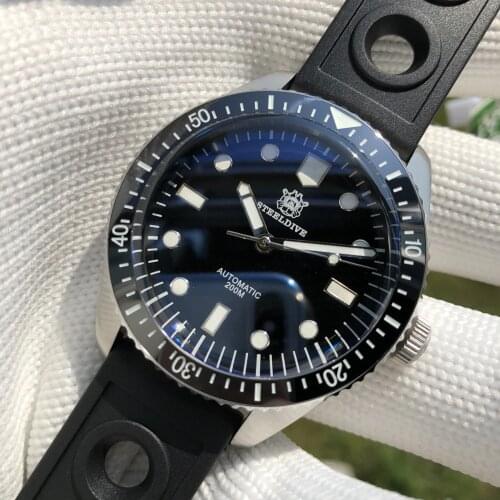 Steeldive Dive Men Watch Automatic Mechanical Stainless Steel Sapphire Ceramic Bezel Luminous Waterproof 200M