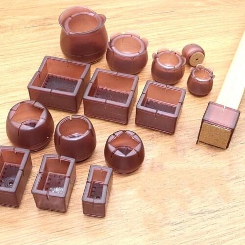 Silicone Furniture Feet Caps Table Chair Cabinet Leg Pads Non Slip Bottom Protector Durable Square Round Furniture Leg Covers
