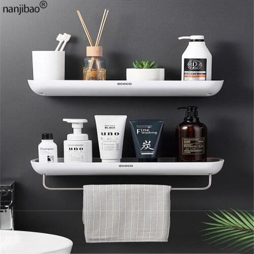 Wall-Mounted Drain Rack Bathroom Non-Perforated Storage Shelf Shower Rack Shampoo For WC Household Items Bathroom Accessories