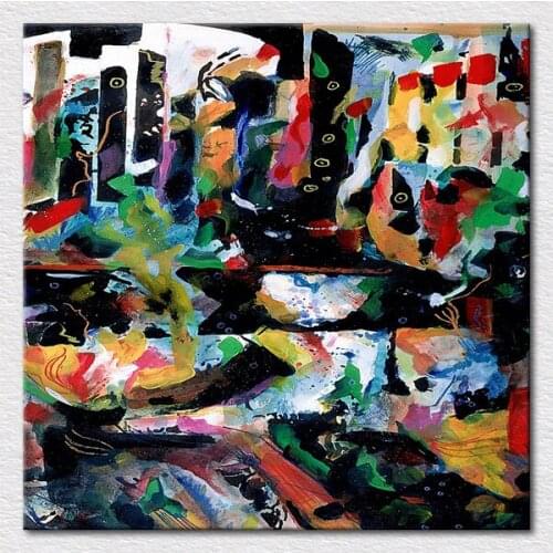 Wholesale and Retail artwork as qualty Canvas prints from New arrival colorful Abstract oil Painting for room deco free shipping