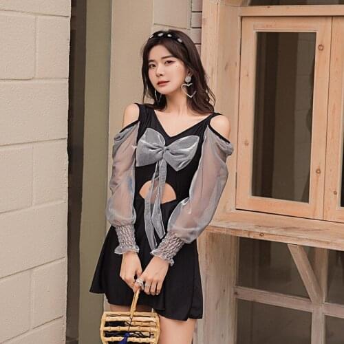 Swimsuit Fused Female Swimwear 1 Piece Beach Swim Onepiece Plus Size Korean Hot Bathing Suit One-Piece Slimming With Ruffles