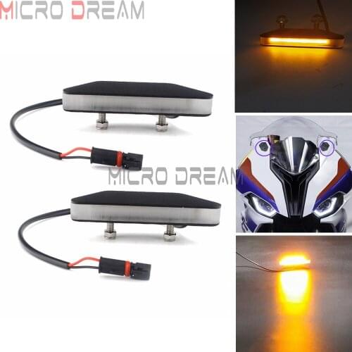 Plug and Play Flash Mount Mirror Block Off Plate LED Turn Signals For BMW S1000RR 2020-Present Fairing Left Right Side Indicator