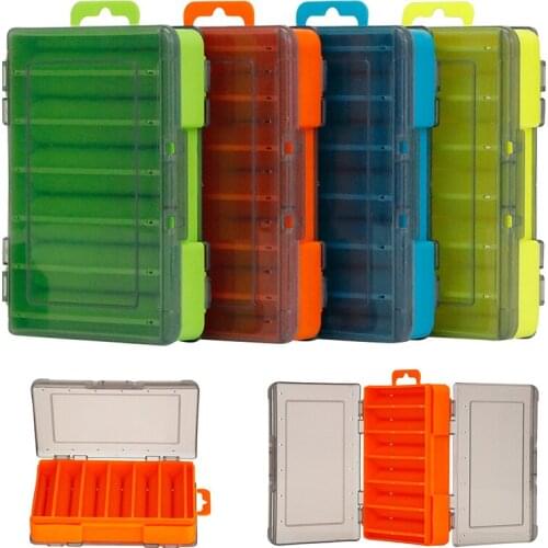 Portable Double-sided Fishing Tackle Box 12 Grid Lure Bait Accessories Shrimp Case Tackle Container