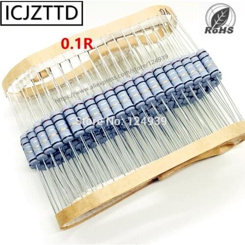 100pcs 2W Wire wound fuse resistance 2W 0.1R 0.15R 0.18R 0.22R 0.27R 5*15mm Wirewound Fuse Resistor5mm 15mm 0r1 0r15 0r18 0r22