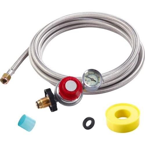 Propane Regulator High Pressure Adjustable Propane Gauge Tank Coupler Adaptor Gas kitchen Accessories