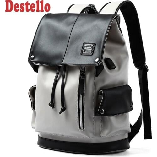 Waterproof Travel Computer Bags Youth Personality Backpacks for Men Solid Casual Backpack Usb Designer Bags The New Fashion