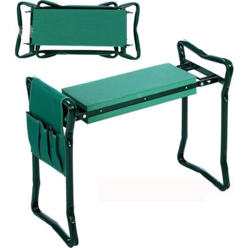 Garden Kneeler Pad With Small Cloth Bag Folding Stainless Steel Garden Stool With EVA Kneeling Pad Gardening Tool Gifts Supply