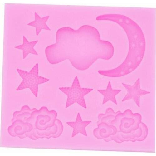 3D Moon Cloud Shape Chocolate Silicone Mold Mousse Fondant Ice Cube Pudding Candy Soap Candle Molds Baking Cake Decoration Tool
