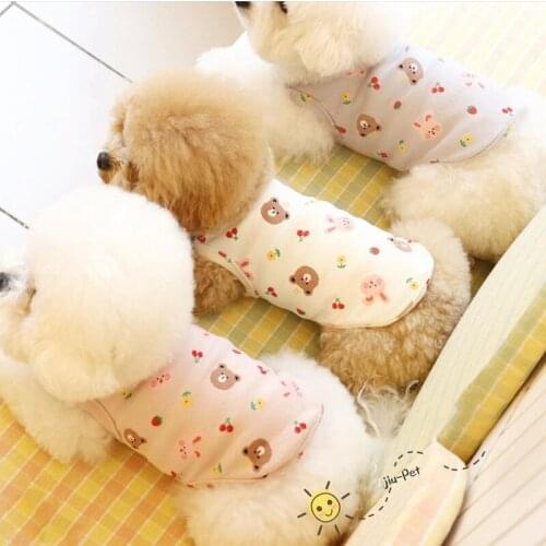 Cute Summe Pet Dog Clothes Cartoon Bear Rabbit In Dog Vest Cotton Soft Dog Shirt For Puppy Chihuahua Small Medium Dogs Costume