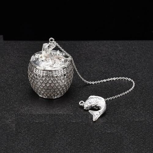 Lucky Fortune Pure Silver 999 Tea Leaf Strainer Kung Fu Tea Filter Creative Artifact Home Travel Office Portable Reusable Gifts