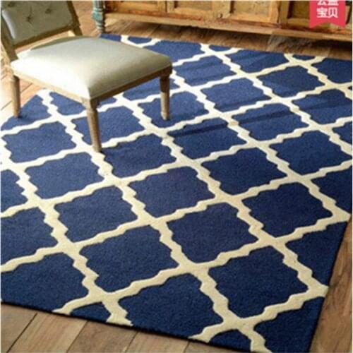 Modern rectangle Acrylic Large Carpet For Living Room Bedroom Rug blue design bedroom fashion custom rug fitting room mat
