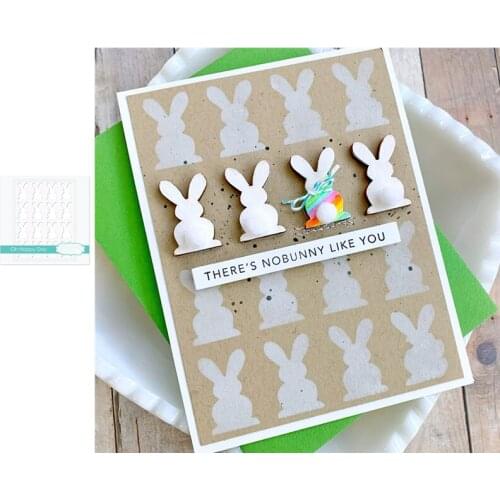 Rabbit Cutout Template Metal Cutting Stencil DIY Scrapbooking Easter Craft Embossing Making Stencil