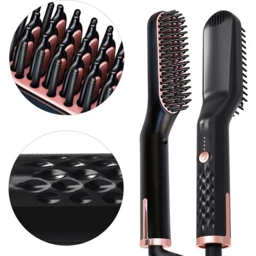 Beard Straightener Multifunctional Quick Hair Styler Straightening Comb Curler