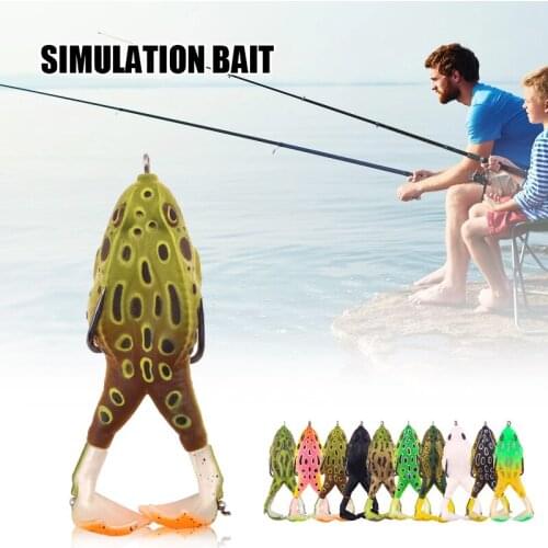 1pc 9cm Bionic Frog Shaped Fishing Soft Lure Bait With Rotatable Wobbler Legs With Hook Tackle