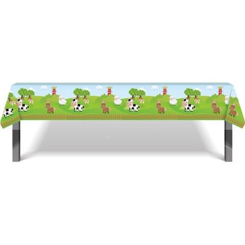 1Pcs Farm animals Cartoon 130*220cm Kids Girl Boy Birthday Party family party Disposable Baby Shower Tablecloth Party Supplies