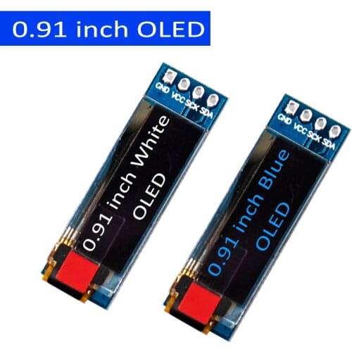 1pcs 0.91 inch OLED module 0.91" white blue OLED 128X32 OLED LCD LED Display Module 0.91" IIC Communicate