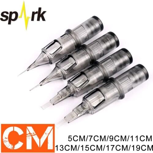 10 pcs/lot SPARK Smoke gray Tattoo Cartridge Needles Curved Magnum #12 0.35mm agujas tattoo Needles for Cartridge Machine Grip