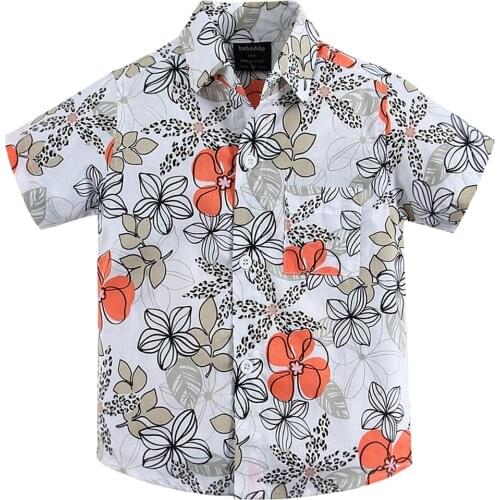 Cotton 100% floral shirt hawaiian shirt aloha shirt for boy T1533