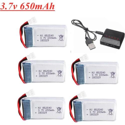 3.7V 650mAh Li-po Battery and Charger For SYMA X5C X5C-1 X5 H5C X5SW RC Quadcopter Spare Parts 852540 3.7V Rechargeable Battery