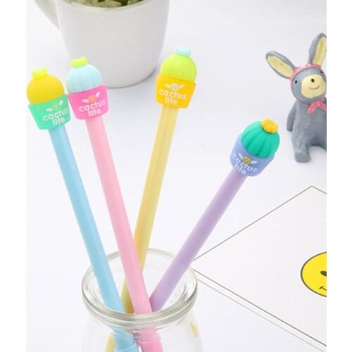 36PCS Korean Version of Multi-meat Potted Plant Neutral Pen Plant Black Water Pen Student Stationery Supplies