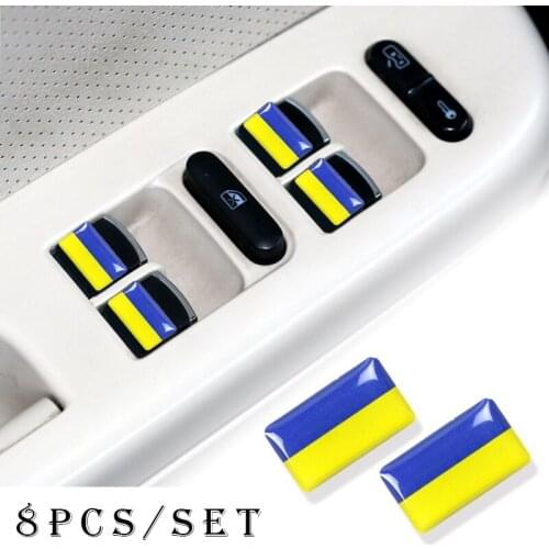 8pcs Steering wheel 3D Epoxy Car Styling fit for lifan skoda hyundai suzuki vw honda Car Sticker Ukraine National Emblem