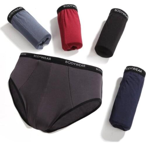 4 Pack Comfortable Modal Mens Briefs Underwear Solid Color Men Underpants Briefs
