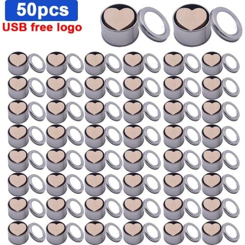 50pcs/lot Wooden Heart Usb flash drive 128gb Memory Stick Pen Drive 8gb 16gb 32gb Logo customized Wedding Gift photography gift