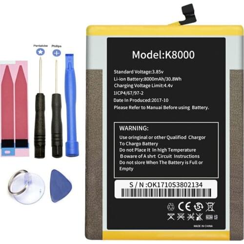 ISUNOO 3.85V 8000mAh battery for OUKITEL K8000 battery with repair tools