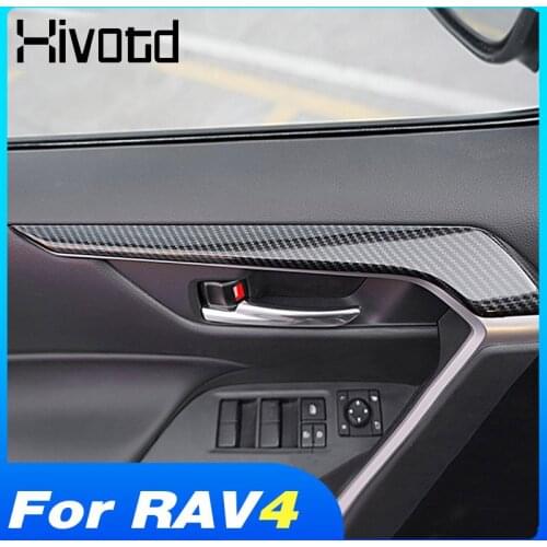 For Toyota Rav4 2019-2021 Accessories Car Door Armrest Frame Cover Interior Handle Bowl Trim Decoration ABS Parts Car Styling
