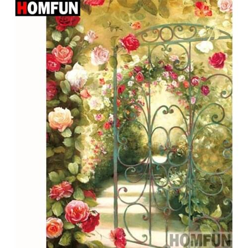 HOMFUN Full Square/Round Drill 5D DIY Diamond Painting "Flower landscape" Embroidery Cross Stitch 5D Home Decor Gift A18211