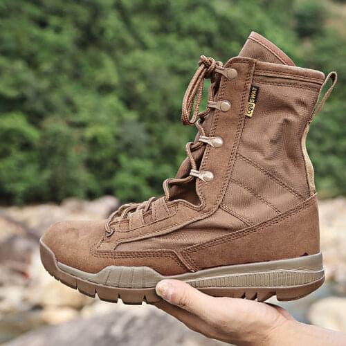 CQB.SWAT Men Military Brown Boots Army Boots Men Leather Shoes Swat Tactical Boots size 39-45