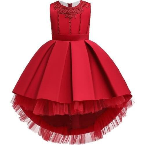 Kids Dresses For Girls Embroidery Elegant Princess Dress Children Evening Party Dress Flower Girl Wedding Dress Gown 2 8 12 Year