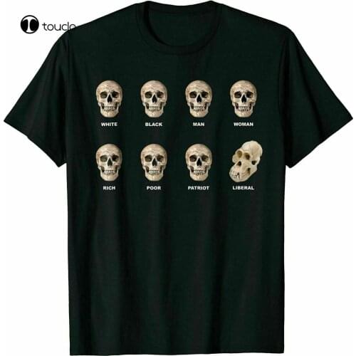 New Funny Skull Anti Liberal Tee Shirt T-Shirt Tshirt Funny Vintage Gift For Men Cotton Tee Shirt