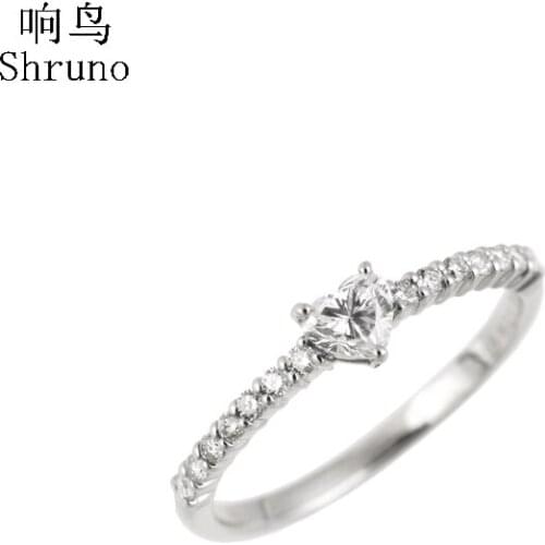 Moissanite Rings Solid 10K White Gold VVS/DEF Color Test Positive Moissanite Diamond Rings Engagement Bride Gift Fine Jewelry